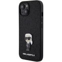 Karl Lagerfeld Etui Karl Lagerfeld KLHCP15SGKNPSK do iPhone 15 6.1" czarny/black hardcase Fixed Glitter Ikonik Logo Metal Pin