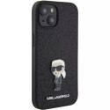 Karl Lagerfeld Etui Karl Lagerfeld KLHCP15SGKNPSK do iPhone 15 6.1" czarny/black hardcase Fixed Glitter Ikonik Logo Metal Pin