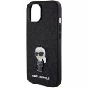 Karl Lagerfeld Etui Karl Lagerfeld KLHCP15SGKNPSK do iPhone 15 6.1" czarny/black hardcase Fixed Glitter Ikonik Logo Metal Pin