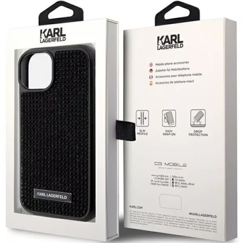 Karl Lagerfeld Etui Karl Lagerfeld KLHCP15SHDSPLK do iPhone 15 6.1" czarny/black hardcase Rhinestone Logo Metal Plate Karl Lagerfeld Etui Karl Lagerfeld KLHCP15SHDSPLK do iPhone 15 6.1" czarny/black hardcase Rhinestone Logo Metal Plate