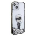 Karl Lagerfeld Etui Karl Lagerfeld KLHCP15SLKKNSK do iPhone 15 6.1" transparent hardcase Liquid Glitter Ikonik