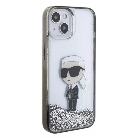 Karl Lagerfeld Etui Karl Lagerfeld KLHCP15SLKKNSK do iPhone 15 6.1" transparent hardcase Liquid Glitter Ikonik Karl Lagerfeld Etui Karl Lagerfeld KLHCP15SLKKNSK do iPhone 15 6.1" transparent hardcase Liquid Glitter Ikonik