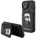 Karl Lagerfeld Etui Karl Lagerfeld KLHCP15SSAKKNSCK do iPhone 15 6.1" czarny/black hardcase Saffiano Cardslots and Stand Monogram Ikonik Patch