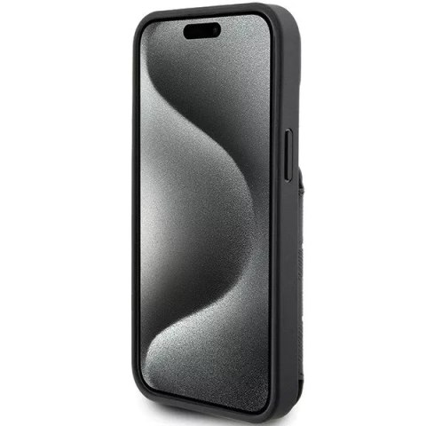 Karl Lagerfeld Etui Karl Lagerfeld KLHCP15SSAKKNSCK do iPhone 15 6.1" czarny/black hardcase Saffiano Cardslots and Stand Monogram Ikonik Patch Karl Lagerfeld Etui Karl Lagerfeld KLHCP15SSAKKNSCK do iPhone 15 6.1" czarny/black hardcase Saffiano Cardslots and Stand Monogram Ikonik Patch