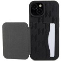 Karl Lagerfeld Etui Karl Lagerfeld KLHCP15SSAKKNSCK do iPhone 15 6.1" czarny/black hardcase Saffiano Cardslots and Stand Monogram Ikonik Patch