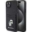 Karl Lagerfeld Etui Karl Lagerfeld KLHCP15SSAPKCNPK do iPhone 15 6.1" czarny/black hardcase Saffiano Cardslot Karl&Choupette Metal Pin