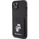 Karl Lagerfeld Etui Karl Lagerfeld KLHCP15SSAPKCNPK do iPhone 15 6.1" czarny/black hardcase Saffiano Cardslot Karl&Choupette Metal Pin