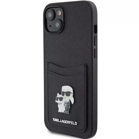 Karl Lagerfeld Etui Karl Lagerfeld KLHCP15SSAPKCNPK do iPhone 15 6.1" czarny/black hardcase Saffiano Cardslot Karl&Choupette Metal Pin Karl Lagerfeld Etui Karl Lagerfeld KLHCP15SSAPKCNPK do iPhone 15 6.1" czarny/black hardcase Saffiano Cardslot Karl&Choupette Metal Pin