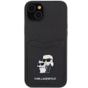 Karl Lagerfeld Etui Karl Lagerfeld KLHCP15SSAPKCNPK do iPhone 15 6.1" czarny/black hardcase Saffiano Cardslot Karl&Choupette Metal Pin