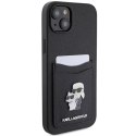 Karl Lagerfeld Etui Karl Lagerfeld KLHCP15SSAPKCNPK do iPhone 15 6.1" czarny/black hardcase Saffiano Cardslot Karl&Choupette Metal Pin