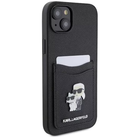 Karl Lagerfeld Etui Karl Lagerfeld KLHCP15SSAPKCNPK do iPhone 15 6.1" czarny/black hardcase Saffiano Cardslot Karl&Choupette Metal Pin Karl Lagerfeld Etui Karl Lagerfeld KLHCP15SSAPKCNPK do iPhone 15 6.1" czarny/black hardcase Saffiano Cardslot Karl&Choupette Metal Pin