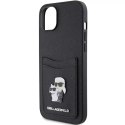 Karl Lagerfeld Etui Karl Lagerfeld KLHCP15SSAPKCNPK do iPhone 15 6.1" czarny/black hardcase Saffiano Cardslot Karl&Choupette Metal Pin