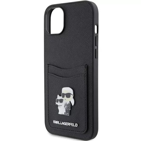 Karl Lagerfeld Etui Karl Lagerfeld KLHCP15SSAPKCNPK do iPhone 15 6.1" czarny/black hardcase Saffiano Cardslot Karl&Choupette Metal Pin Karl Lagerfeld Etui Karl Lagerfeld KLHCP15SSAPKCNPK do iPhone 15 6.1" czarny/black hardcase Saffiano Cardslot Karl&Choupette Metal Pin