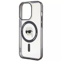 Karl Lagerfeld Etui Karl Lagerfeld KLHMP15XHKHNOTK do iPhone 15 Pro Max 6.7" transparent hardcase IML Karl`s Head MagSafe