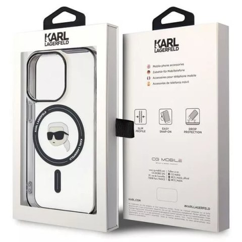 Karl Lagerfeld Etui Karl Lagerfeld KLHMP15XHKHNOTK do iPhone 15 Pro Max 6.7" transparent hardcase IML Karl`s Head MagSafe Karl Lagerfeld Etui Karl Lagerfeld KLHMP15XHKHNOTK do iPhone 15 Pro Max 6.7" transparent hardcase IML Karl`s Head MagSafe