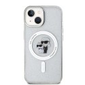 Karl Lagerfeld Etui Karl Lagerfeld KLHMP15SHGKCNOT do iPhone 15 6.1" transparent hardcase Karl&Choupette Glitter MagSafe