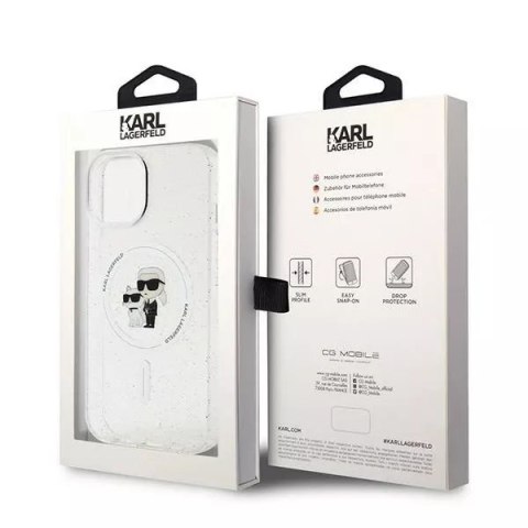 Karl Lagerfeld Etui Karl Lagerfeld KLHMP15SHGKCNOT do iPhone 15 6.1" transparent hardcase Karl&Choupette Glitter MagSafe Karl Lagerfeld Etui Karl Lagerfeld KLHMP15SHGKCNOT do iPhone 15 6.1" transparent hardcase Karl&Choupette Glitter MagSafe