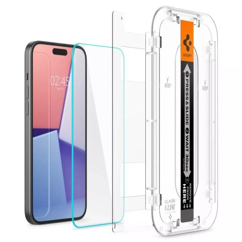 Spigen Szkło hartowane Spigen Glas.tR "EZ Fit" do iPhone 15 / 16 Clear Spigen Szkło hartowane Spigen Glas.tR "EZ Fit" do iPhone 15 / 16 Clear