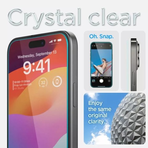 Spigen Szkło hartowane Spigen Glas.tR "EZ Fit" do iPhone 15 / 16 Clear Spigen Szkło hartowane Spigen Glas.tR "EZ Fit" do iPhone 15 / 16 Clear