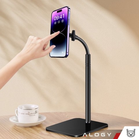 Alogy Stojak uchwyt na telefon do Mag Safe magnetyczny biurkowy Statyw teleskopowy do telefonu stal ABS Alogy Czarny Alogy Stojak uchwyt na telefon do Mag Safe magnetyczny biurkowy Statyw teleskopowy do telefonu stal ABS Alogy Czarny