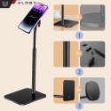 Alogy Stojak uchwyt na telefon do Mag Safe magnetyczny biurkowy Statyw teleskopowy do telefonu stal ABS Alogy Czarny