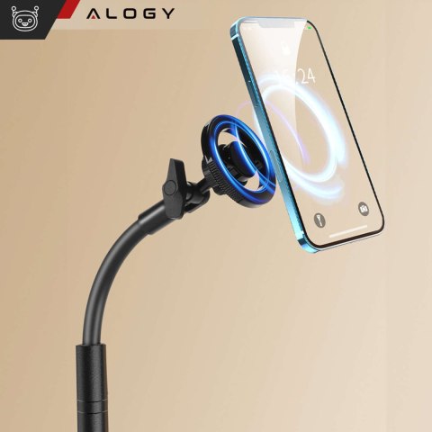 Alogy Stojak uchwyt na telefon do Mag Safe magnetyczny biurkowy Statyw teleskopowy do telefonu stal ABS Alogy Czarny Alogy Stojak uchwyt na telefon do Mag Safe magnetyczny biurkowy Statyw teleskopowy do telefonu stal ABS Alogy Czarny