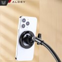 Alogy Stojak uchwyt na telefon do Mag Safe magnetyczny biurkowy Statyw teleskopowy do telefonu stal ABS Alogy Czarny