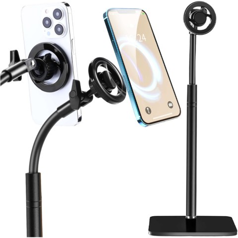 Alogy Stojak uchwyt na telefon do Mag Safe magnetyczny biurkowy Statyw teleskopowy do telefonu stal ABS Alogy Czarny Alogy Stojak uchwyt na telefon do Mag Safe magnetyczny biurkowy Statyw teleskopowy do telefonu stal ABS Alogy Czarny