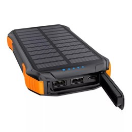 Choetech Powerbank solarny Choetech B658 2x USB 10000mAh Qi 5W (czarno-pomarańczowy)