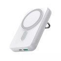 Joyroom Powerbank bezprzewodowy 10000mAh Joyroom JR-W050 20W MagSafe z ringiem i podstawką - biały