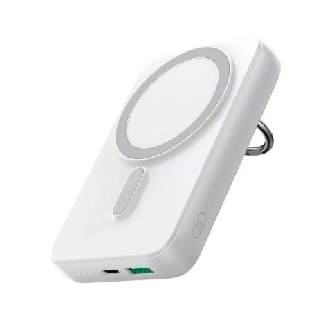 Joyroom Powerbank bezprzewodowy 10000mAh Joyroom JR-W050 20W MagSafe z ringiem i podstawką - biały Joyroom Powerbank bezprzewodowy 10000mAh Joyroom JR-W050 20W MagSafe z ringiem i podstawką - biały