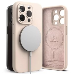 Ringke Etui Ringke Silicone Magnetic MagSafe do Apple iPhone 15 Pro Pink Sand