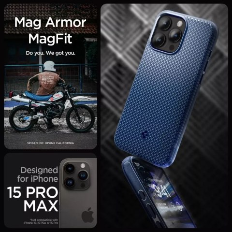 Spigen Etui Spigen Mag Armor MagSafe do Apple iPhone 15 Pro Max Navy Blue Spigen Etui Spigen Mag Armor MagSafe do Apple iPhone 15 Pro Max Navy Blue