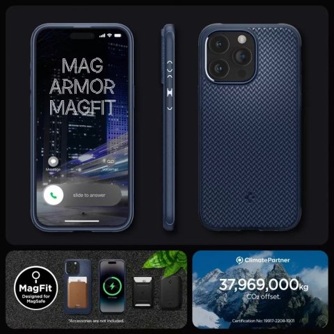 Spigen Etui Spigen Mag Armor MagSafe do Apple iPhone 15 Pro Max Navy Blue Spigen Etui Spigen Mag Armor MagSafe do Apple iPhone 15 Pro Max Navy Blue