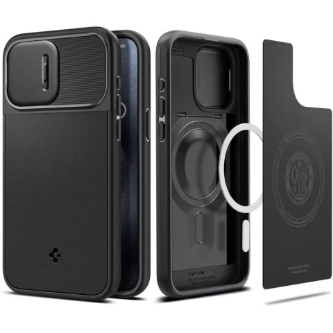 Spigen Etui Spigen Optik Armor Mag MagSafe do Apple iPhone 15 Pro Max Black Spigen Etui Spigen Optik Armor Mag MagSafe do Apple iPhone 15 Pro Max Black