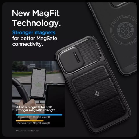 Spigen Etui Spigen Optik Armor Mag MagSafe do Apple iPhone 15 Pro Max Black Spigen Etui Spigen Optik Armor Mag MagSafe do Apple iPhone 15 Pro Max Black