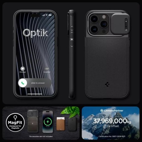 Spigen Etui Spigen Optik Armor Mag MagSafe do Apple iPhone 15 Pro Max Black Spigen Etui Spigen Optik Armor Mag MagSafe do Apple iPhone 15 Pro Max Black