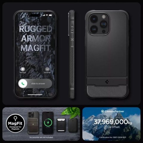 Spigen Etui Spigen Rugged Armor Mag Magsafe do Apple iPhone 15 Pro Max Matte Black Spigen Etui Spigen Rugged Armor Mag Magsafe do Apple iPhone 15 Pro Max Matte Black