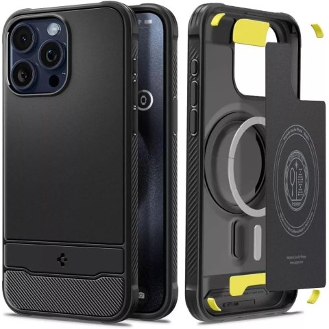 Spigen Etui Spigen Rugged Armor Mag Magsafe do Apple iPhone 15 Pro Matte Black Spigen Etui Spigen Rugged Armor Mag Magsafe do Apple iPhone 15 Pro Matte Black