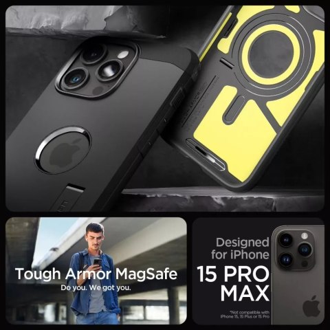 Spigen Etui Spigen Tough Armor Mag MagSafe do Apple iPhone 15 Pro Max Black Spigen Etui Spigen Tough Armor Mag MagSafe do Apple iPhone 15 Pro Max Black