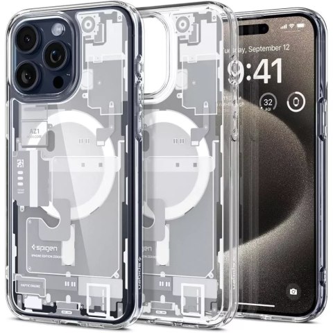 Spigen Etui Spigen Ultra Hybrid Mag MagSafe do Apple iPhone 15 Pro Zero One White Spigen Etui Spigen Ultra Hybrid Mag MagSafe do Apple iPhone 15 Pro Zero One White