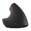 Delux Bezprzewodowa mysz pionowa Delux M618C 2.4G 1600DPI RGB (Czarna)