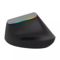 Delux Bezprzewodowa mysz pionowa Delux M618C 2.4G 1600DPI RGB (Czarna)