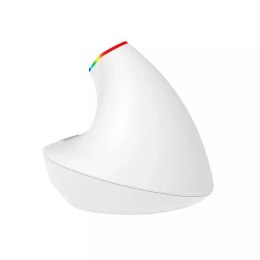 Delux Bezprzewodowa mysz pionowa Delux M618C 2.4G 1600DPI RGB (biała)