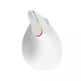 Delux Bezprzewodowa mysz pionowa Delux M618C 2.4G 1600DPI RGB (biała)