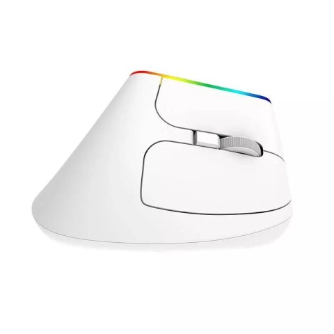 Delux Bezprzewodowa mysz pionowa Delux M618C 2.4G 1600DPI RGB (biała) Delux Bezprzewodowa mysz pionowa Delux M618C 2.4G 1600DPI RGB (biała)