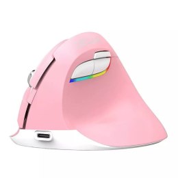 Delux Bezprzewodowa mysz pionowa Delux M618Mini DB BT+2.4G 2400DPI (różowa)