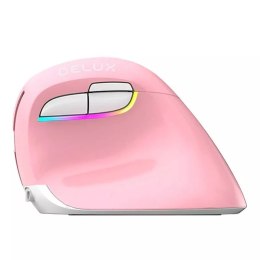 Delux Bezprzewodowa mysz pionowa Delux M618Mini DB BT+2.4G 2400DPI (różowa)