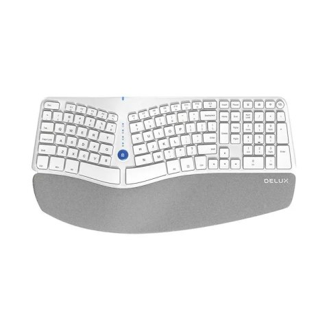 Delux Ergonomiczna klawiatura bezprzewodowa Delux GM901D BT+2.4G (biała) Delux Ergonomiczna klawiatura bezprzewodowa Delux GM901D BT+2.4G (biała)