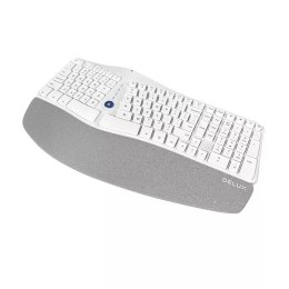 Delux Ergonomiczna klawiatura bezprzewodowa Delux GM901D BT+2.4G (biała)